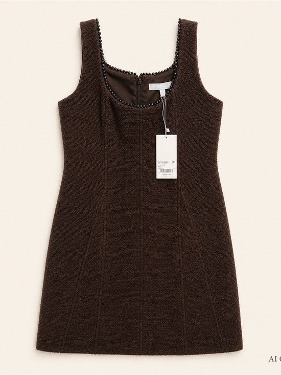 ANTONIO MELANI Dresses & Skirts - ANTONIO MELANI Macy Black Beaded-Edge Tweed Mini Dress NWT